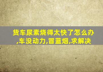 货车尿素烧得太快了怎么办,车没动力,冒蓝烟,求解决