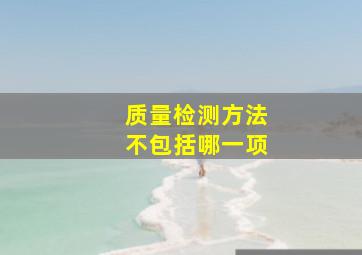 质量检测方法不包括哪一项