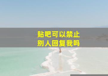 贴吧可以禁止别人回复我吗