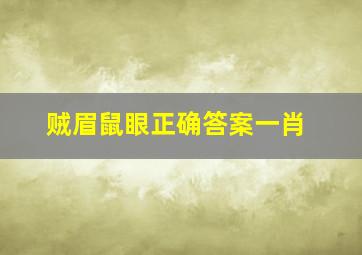 贼眉鼠眼正确答案一肖