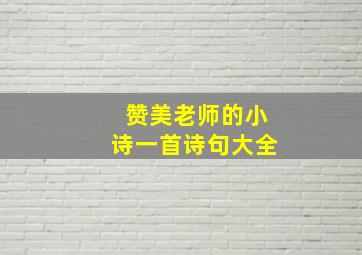 赞美老师的小诗一首诗句大全