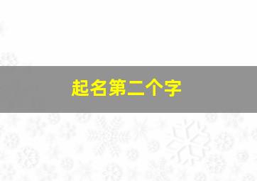 起名第二个字