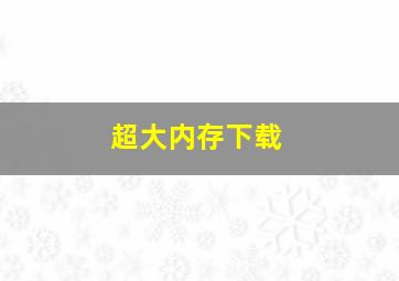 超大内存下载