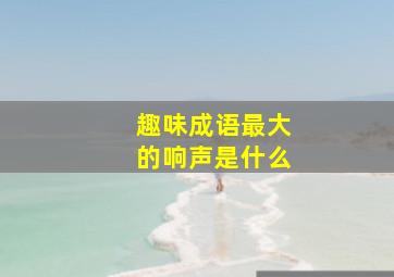 趣味成语最大的响声是什么