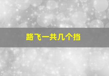 路飞一共几个挡