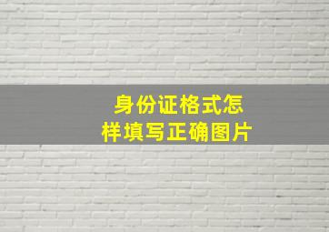 身份证格式怎样填写正确图片