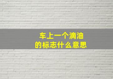 车上一个滴油的标志什么意思