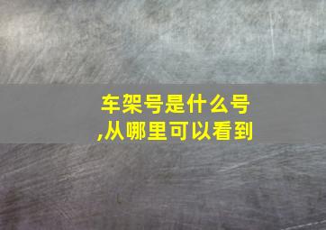 车架号是什么号,从哪里可以看到