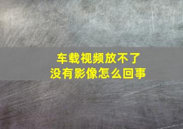 车载视频放不了没有影像怎么回事