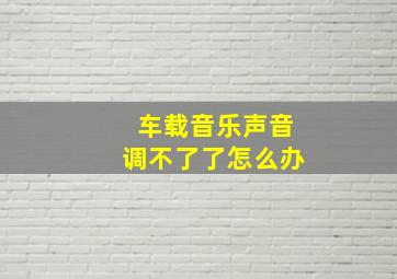 车载音乐声音调不了了怎么办