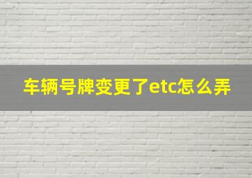 车辆号牌变更了etc怎么弄