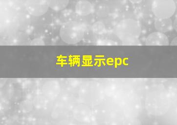 车辆显示epc