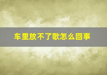 车里放不了歌怎么回事