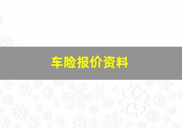 车险报价资料