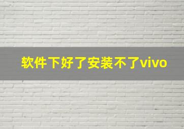 软件下好了安装不了vivo