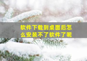 软件下载到桌面后怎么安装不了软件了呢