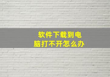 软件下载到电脑打不开怎么办