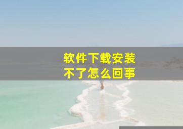 软件下载安装不了怎么回事