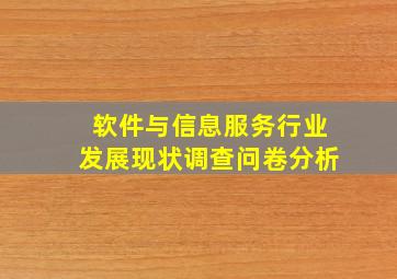 软件与信息服务行业发展现状调查问卷分析