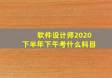 软件设计师2020下半年下午考什么科目