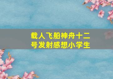 载人飞船神舟十二号发射感想小学生