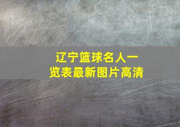 辽宁篮球名人一览表最新图片高清