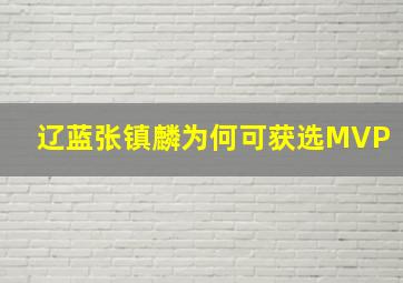 辽蓝张镇麟为何可获选MVP