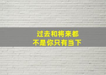 过去和将来都不是你只有当下