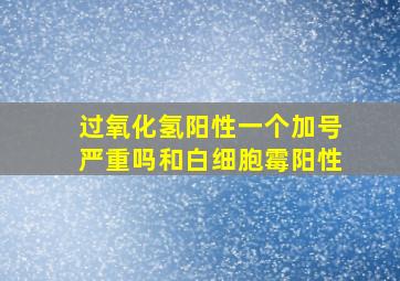 过氧化氢阳性一个加号严重吗和白细胞霉阳性