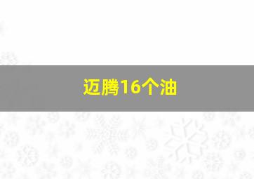 迈腾16个油