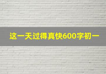 这一天过得真快600字初一