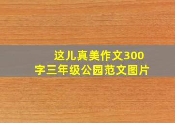 这儿真美作文300字三年级公园范文图片