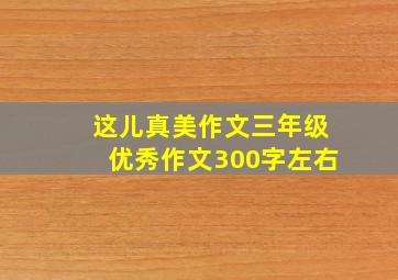 这儿真美作文三年级优秀作文300字左右