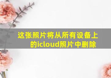 这张照片将从所有设备上的icloud照片中删除