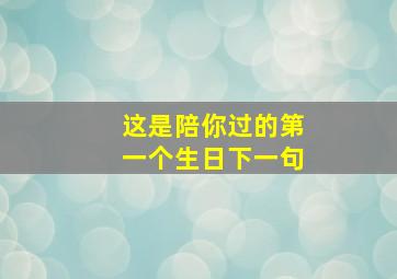 这是陪你过的第一个生日下一句