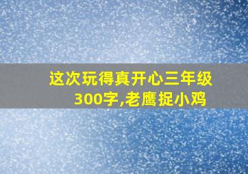 这次玩得真开心三年级300字,老鹰捉小鸡