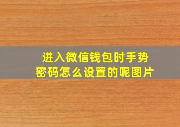 进入微信钱包时手势密码怎么设置的呢图片