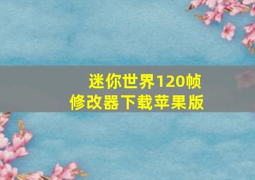 迷你世界120帧修改器下载苹果版