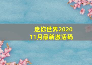 迷你世界202011月最新激活码