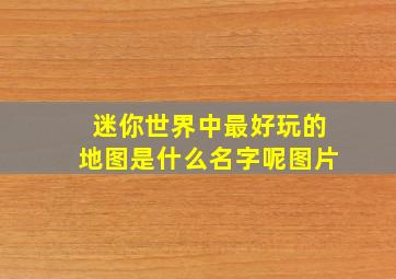 迷你世界中最好玩的地图是什么名字呢图片