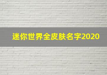 迷你世界全皮肤名字2020