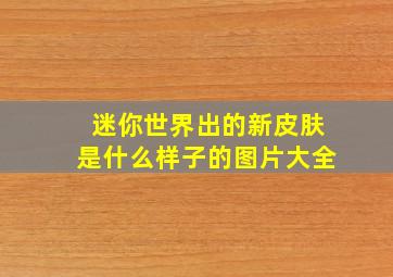 迷你世界出的新皮肤是什么样子的图片大全