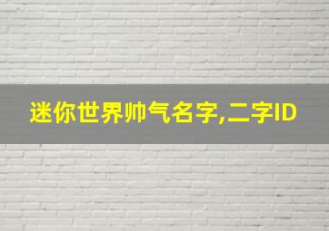 迷你世界帅气名字,二字ID