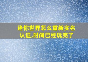 迷你世界怎么重新实名认证,时间已经玩完了