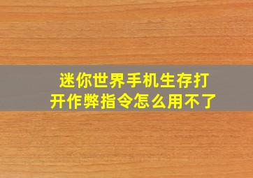 迷你世界手机生存打开作弊指令怎么用不了