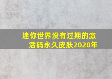 迷你世界没有过期的激活码永久皮肤2020年