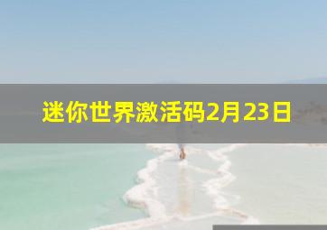 迷你世界激活码2月23日