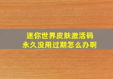 迷你世界皮肤激活码永久没用过期怎么办啊