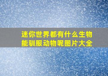 迷你世界都有什么生物能驯服动物呢图片大全