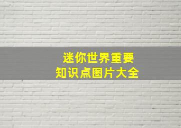 迷你世界重要知识点图片大全